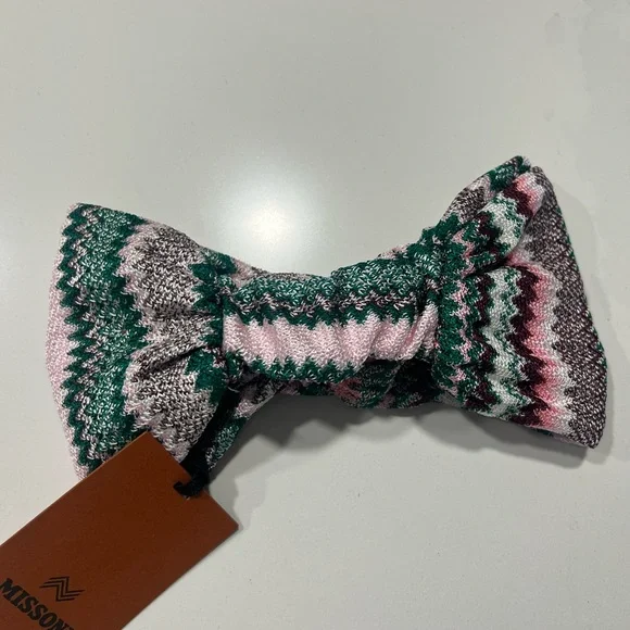 Missoni Pink and Green Knit Headband Missoni Zig Zag headband Missoni main image 3